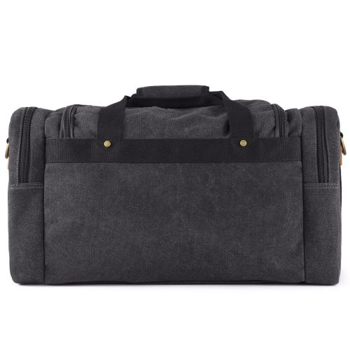  Plambag Large Canvas Duffel Bag Overnight Travel Tote Weekend Bag Dark Gray