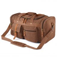 Plambag Large Canvas Duffel Bag Overnight Travel Tote Weekend Bag(Coffee)