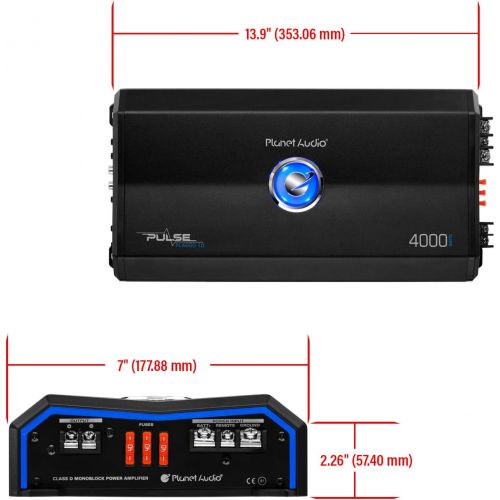  [아마존베스트]Planet Audio PL4000.1D Pulse 4000 Watt, 1 Ohm Stable Class D Monoblock Car Amplifier with Remote Subwoofer Control