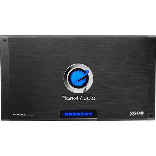  Planet Audio AC2600.2 2 Channel Car Amplifier - 2600 Watts, Full Range, Class A/B, 2-4 Ohm Stable, Mosfet Power Supply, Bridgeable