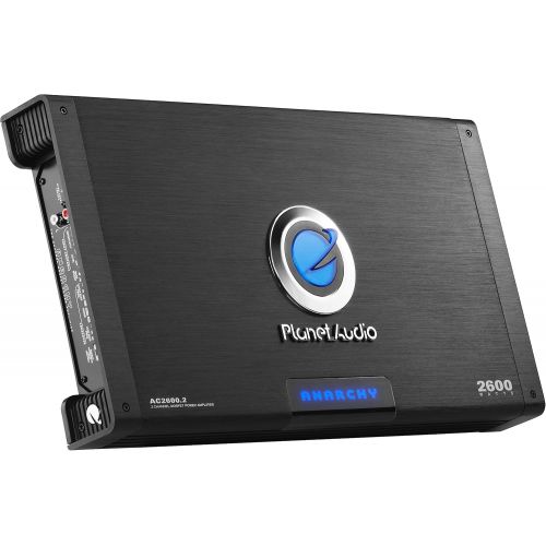 Planet Audio AC2600.2 2 Channel Car Amplifier - 2600 Watts, Full Range, Class A/B, 2-4 Ohm Stable, Mosfet Power Supply, Bridgeable