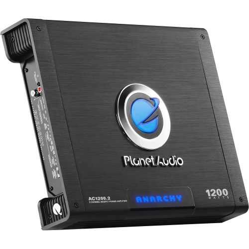  Planet Audio AC1200.2 2 Channel Car Amplifier - 1200 Watts, Full Range, Class A/B, 2-4 Ohm Stable, Mosfet Power Supply, Bridgeable