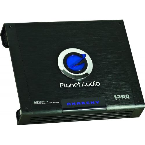  Planet Audio AC1200.2 2 Channel Car Amplifier - 1200 Watts, Full Range, Class A/B, 2-4 Ohm Stable, Mosfet Power Supply, Bridgeable