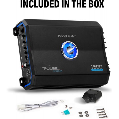  [아마존베스트]Planet Audio PL1500.1M Monoblock Car Amplifier - 1500 Watts, 2/4 Ohm Stable, Class A/B, Mosfet Power Supply