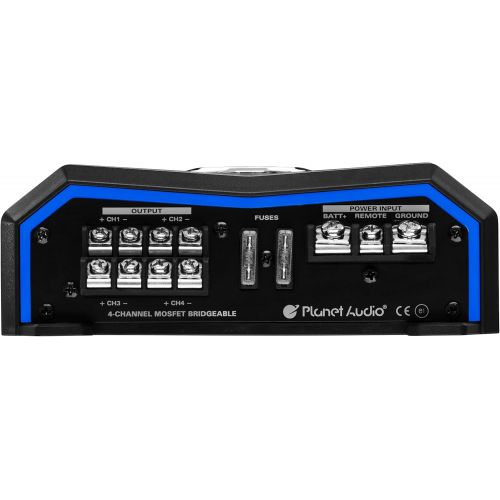  [아마존베스트]Planet Audio PL1600.4 4 Channel Car Amplifier - 1600 Watts, Full Range, Class A/B, 2/8 Ohm Stable, Mosfet Power Supply, Bridgeable