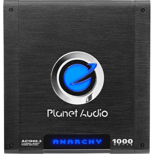  Planet Audio AC1000.2 2 Channel Car Amplifier - 1000 Watts, Full Range, Class A/B, 2-4 Ohm Stable, Mosfet Power Supply, Bridgeable