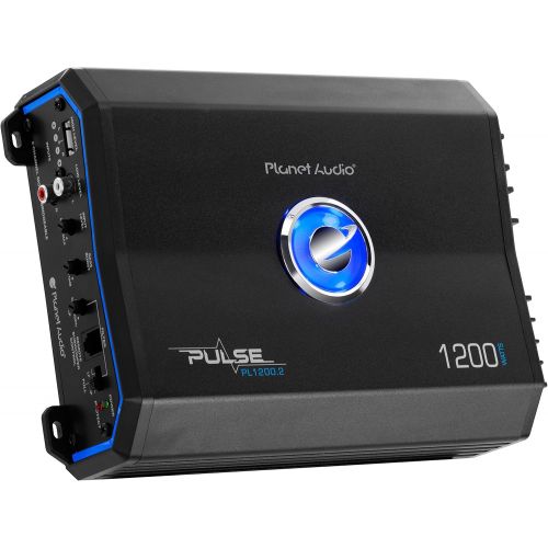  Planet Audio PL1200.2 2 Channel Car Amplifier - 1200 Watts, Full Range, Class A/B, 2/8 Ohm Stable, Mosfet Power Supply, Bridgeable