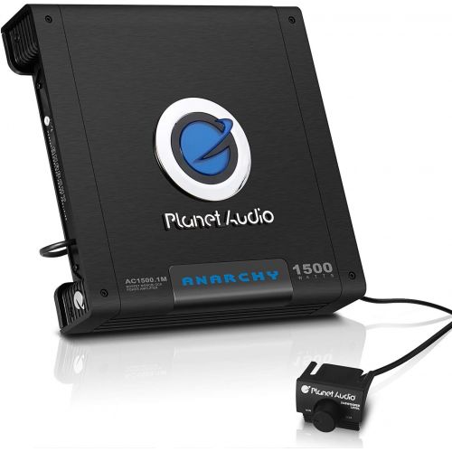  Planet Audio AC1500.1M Monoblock Car Amplifier - 1500 Watts Max Power, 2/4 Ohm Stable, Class A/B, Mosfet Power Supply, Remote Subwoofer Control