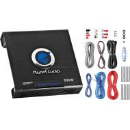 Planet Audio AC1500MK Car Amplifier and 8 Gauge Wiring Kit - 1500 Watts Max Power, 2/4 Ohm Stable, Class AB, Monoblock, Mosfet Power Supply, Remote Subwoofer Control