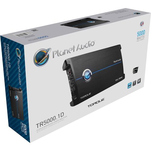  Planet Audio TR5000.1D Class D Car Amplifier - 5000 Watts, 1 Ohm Stable, Digital, Monoblock, Mosfet Power Supply, Great for Subwoofers