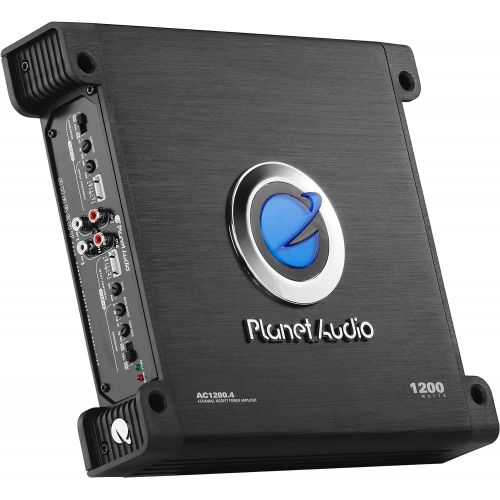  Planet Audio AC1200.4 4 Channel Car Amplifier - 1200 Watts, Full Range, Class A/B, 2-4 Ohm Stable, Mosfet Power Supply, Bridgeable