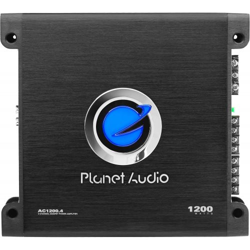  Planet Audio AC1200.4 4 Channel Car Amplifier - 1200 Watts, Full Range, Class A/B, 2-4 Ohm Stable, Mosfet Power Supply, Bridgeable
