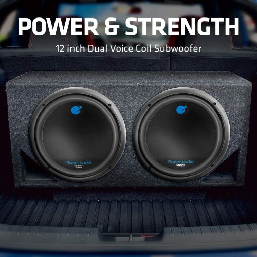  Planet Audio AC12D Car Subwoofer - 1800 Watts Maximum Power, 12 Inch, Dual 4 Ohm Voice Coil, Sold Individually