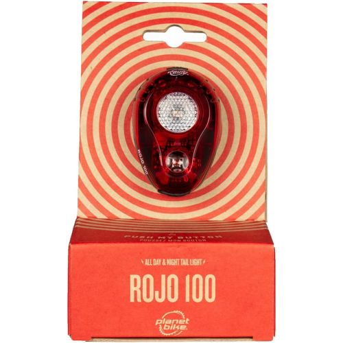  Planet Bike Rojo 100 Bike Rear Tail Light, Daytime Running Lights for Bicycles, 100 Lumen Output, USB Rechargeable, Red