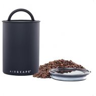 Planetary Design Airscape Stainless Steel Coffee Canister | Food Storage Container | Patented Airtight Lid | Push Out Excess Air Preserve Food Freshness (Medium, Matte Black)