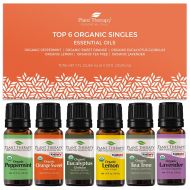 Plant Therapy Top 6 Organic Essential Oil Set, 10 mL (13 oz) each, 100% Pure, Undiluted, Therapeutic Grade