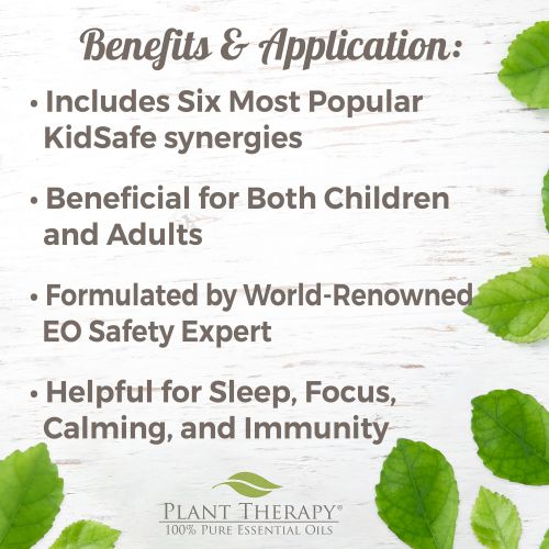  Plant Therapy KidSafe Starter Set of 6 Synergies Essential Oil Set, 10 mL (13 fl. oz.) each, 100% Pure, Undiluted, Therapeutic Grade