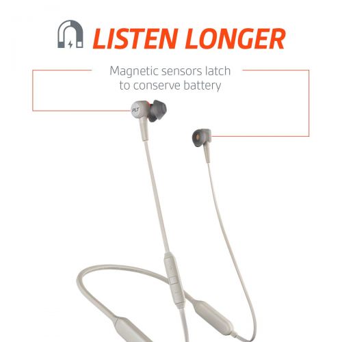  Plantronics BackBeat GO 410 Wireless Headphones, Active Noise Canceling Earbuds, Bone