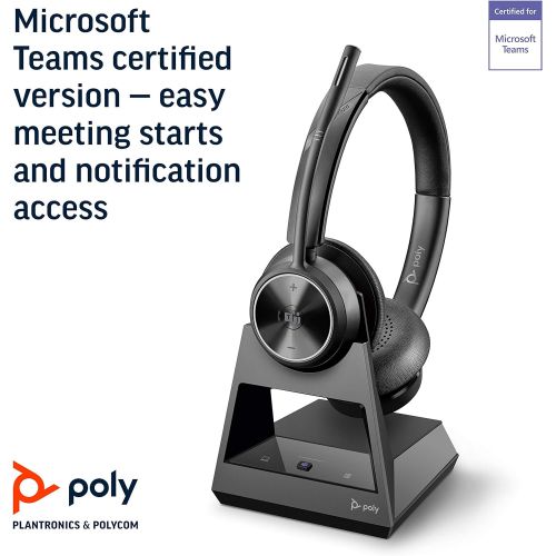  Plantronics Poly Savi 7320 M Ultra Secure Wireless DECT Headset System Microsoft Teams Certified Version