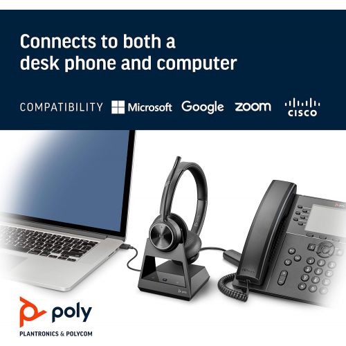  Plantronics Poly Savi 7320 M Ultra Secure Wireless DECT Headset System Microsoft Teams Certified Version