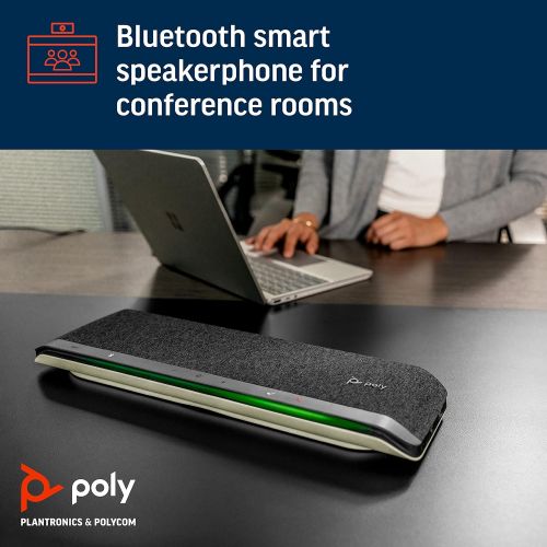  Poly Sync 60 Smart Speakerphone for Conference Rooms (Plantronics) Connect to PC/Mac via Combined USB A/USB C Cable, Smartphones via Bluetooth Works with Teams, Zoom (Certifi