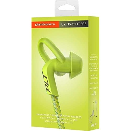  Plantronics BackBeat FIT 300 Sweatproof Sport Earbuds, Wireless Headphones, Grey/Lime