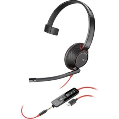  Plantronics 207577 03 Blackwire C5210 Headset Mono USB Type A Wired 20 Hz 20 kHz Over The Head Monaural Supra Aural Noise Cancelling Microphone