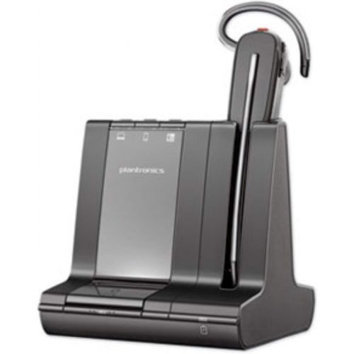  Plantronics Savi 8240 Office Wireless DECT Single In Ear(Mono) Headset Convertible (3 wearing styles) Noise Cancelling Mic Connects to Deskphone/ PC Mac Works with Teams (Certifi