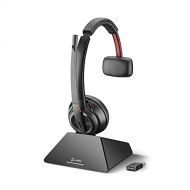 Plantronics Savi 8210 Office Wireless DECT Single Ear (Mono) Headset Noise Canceling Mic Connects to Deskphone/PC/Mac Works with Teams (Certified), Zoom & more