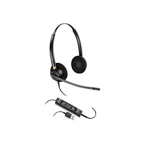  Plantronics Corded Headset with USB Connection, Black