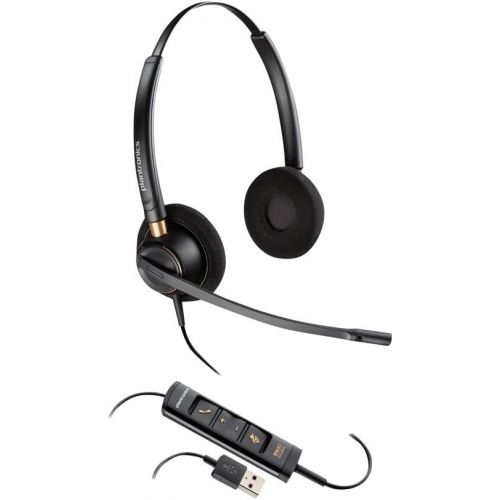  Plantronics Corded Headset with USB Connection, Black