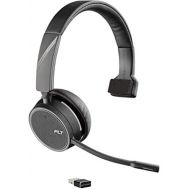 Plantronics Voyager 4210 UC USB A with Charge Stand (Poly) Bluetooth Single Ear (Monaural) Headset Connect to PC, Mac, & Desk Phone Noise Canceling Works with Teams, Zoom