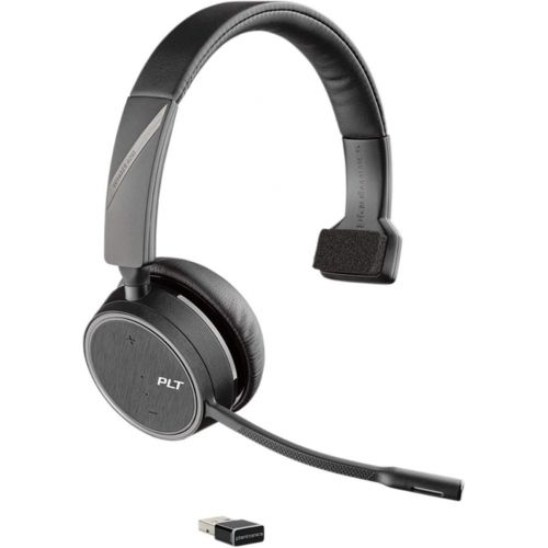  Plantronics Voyager 4210 UC USB A with Charge Stand (Poly) Bluetooth Single Ear (Monaural) Headset Connect to PC, Mac, & Desk Phone Noise Canceling Works with Teams, Zoom