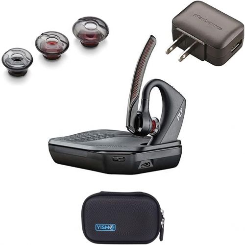  206110 01 Plantronics (Poly) 5200 UC Bluetooth Headset Bundle. Includes Headset, Charging case, Wall Plug, earpieces and Yismo Water Resistant Carry case. PC, Mac, Android and Most