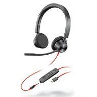 Plantronics Blackwire 3325 Wired Stereo Headset with Boom Mic (Poly) Connect to PC/Mac via USB A or mobile/tablet via 3.5 mm connector Works with Teams, Zoom & more