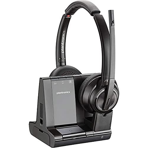  Plantronics SAVI 8200 Series W8220 M Wireless DECT Headset System, Certified for Skype for Business