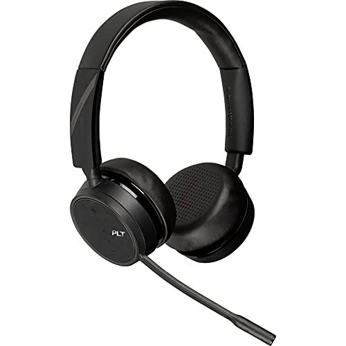  Plantronics Voyager 4220 UC USB A (Poly) Bluetooth Dual Ear (Stereo) Headset Connect to PC, Mac, & Desk Phone Noise Canceling Works with Teams, Zoom & more