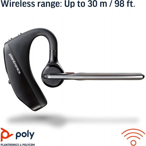  Plantronics Voyager 5200 UC (Poly) Bluetooth Single Ear (Monaural) Headset USB A Compatible to connect to your PC and/or Mac Works with Teams, Zoom & more Noise Canceling