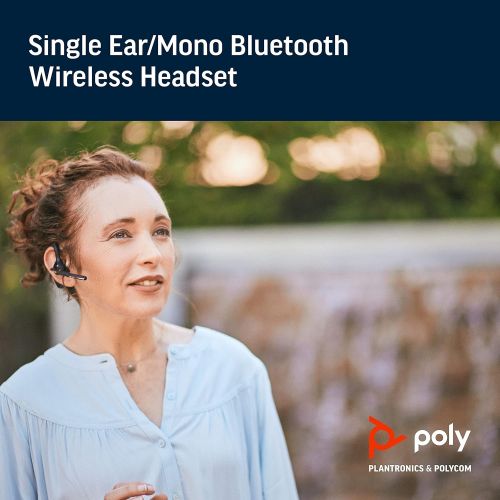  Plantronics Voyager 5200 UC (Poly) Bluetooth Single Ear (Monaural) Headset USB A Compatible to connect to your PC and/or Mac Works with Teams, Zoom & more Noise Canceling