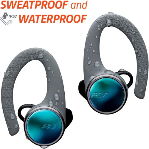  Plantronics BackBeat FIT 3100 True Wireless Earbuds, Sweatproof and Waterproof in Ear Workout Headphones, Grey