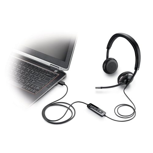  Plantronics Blackwire Stereo Over-the-head Lightweight Noise-canceling Hands-free PC USB Headset with Comfort Fit Wideband Headband Smart Sensor Technology & In-line Call & Volume