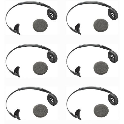  Plantronics (66735-01-) 6-Pack Uniband Headband with Leatherette Ear Cushion For Wireless Headsets