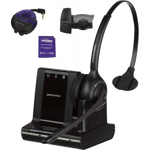  Plantronics Savi W710 Wireless Headset Bundle with Lifter, Busy Light and Headset Advisor Wipe- Professional Package