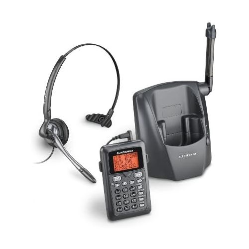  Plantronics Professional Lightweight Single-line 2.4GHz Cordless Convertible Noise Canceling Telephoneheadset System Ideal for Home and Small-office Use
