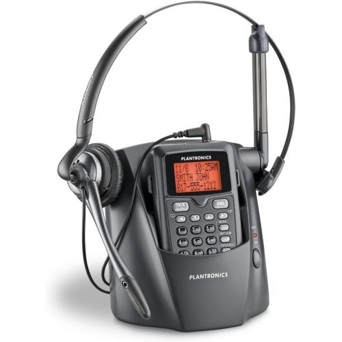  Plantronics Professional Lightweight Single-line 2.4GHz Cordless Convertible Noise Canceling Telephoneheadset System Ideal for Home and Small-office Use