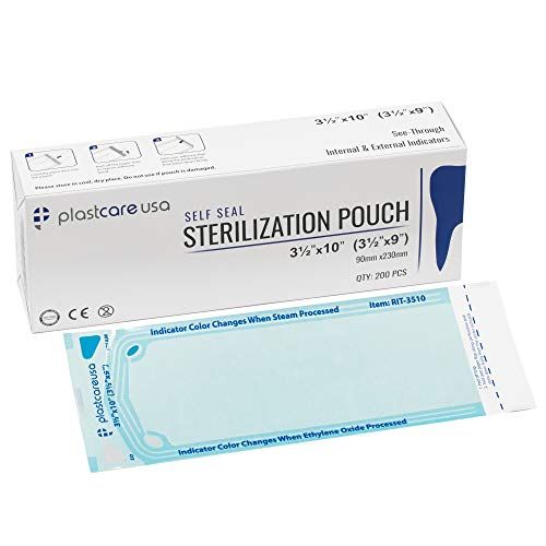  PlastCare USA Self Seal Sterilization Pouch 3.5 x 10, 200 per Box