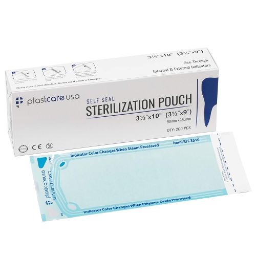  PlastCare USA Self Seal Sterilization Pouch 3.5 x 10, 200 per Box