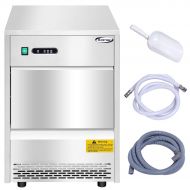 Plastic COSTWAY Commercial Ice Maker, 70LBS/24h Freestanding Portable Stainless Steel Ice Maker Machine Under Counter Ice Machine for Restaurants Bars (70LBS/24h)