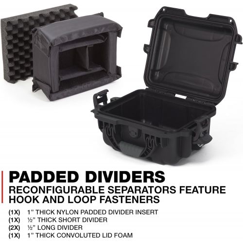  Plasticase, Inc. Nanuk 905 Waterproof Hard Case with Padded Dividers - Black