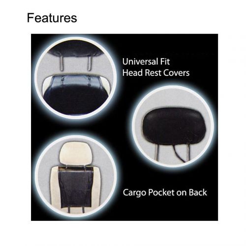  Plasticolor New Pair of Ford Mustang Logo Universal Sideless Seat Cover w HeadRest and Air Freshener